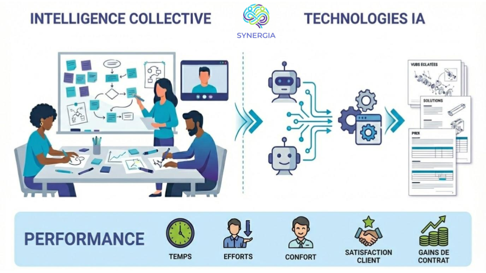 Schéma Intelligence collective et technologies IA au service de la performance